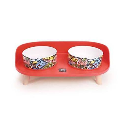 Altitude Urban Style Standl� �kili Kedi ve K�pek Mama ve Su Kab� K�rm�z� 450 Ml