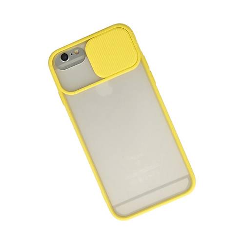 iPhone 6 Plus K�l�f Palm Buzlu Kamera S�rg�l� Silikon - Sar�