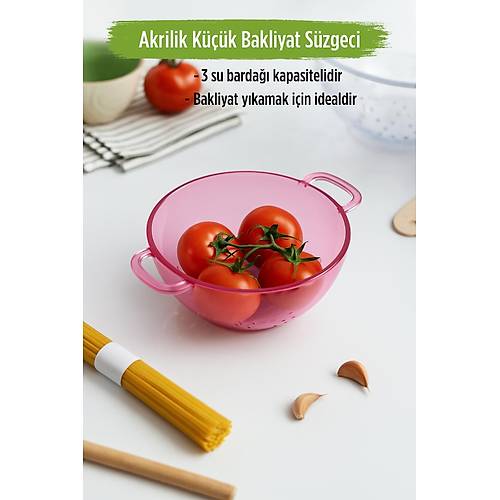 Akrilik Pembe Mini Pirin� S�zge�i & Bakliyat S�zge�i (3 SU BARDA�I �L��L�)