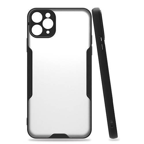 iPhone 11 Pro Max K�l�f Platin Silikon - Siyah