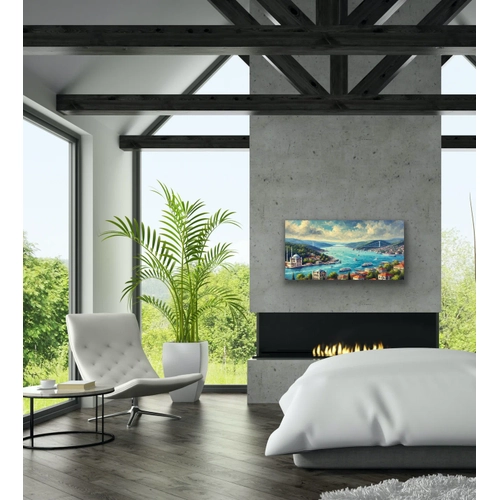 �stanbul Bo�az Manzaras� Kanvas Tablo 60x120cm