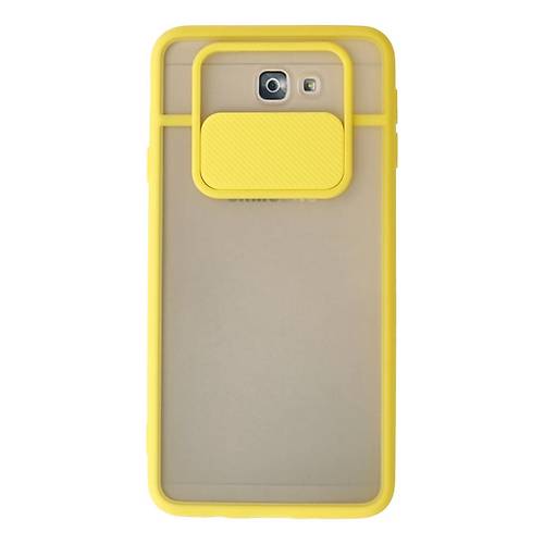 Galaxy J7 Prime K�l�f Palm Buzlu Kamera S�rg�l� Silikon - Sar�