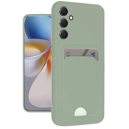 Galaxy A16 5G K�l�f Kelvin Kartvizitli Silikon - A��k Ye�ili