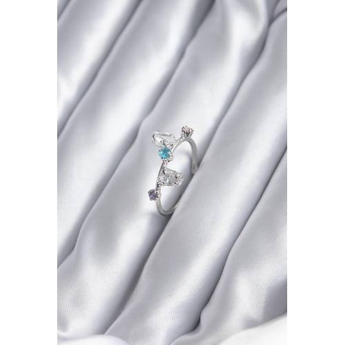 G�m�� Renk Renkli Zirkon Ta�l� Kad�n Y�z�k