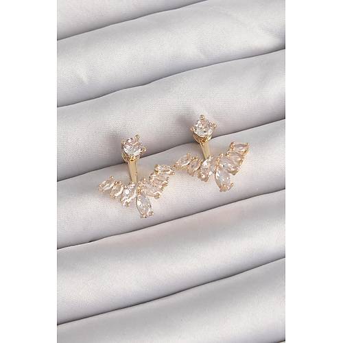 Pirin� Gold Renk Zirkon Ta�l� V Model K�pe