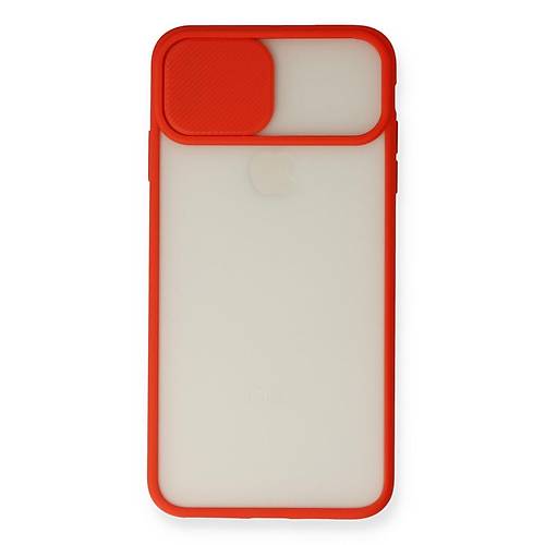 iPhone X K�l�f Palm Buzlu Kamera S�rg�l� Silikon - K�rm�z�
