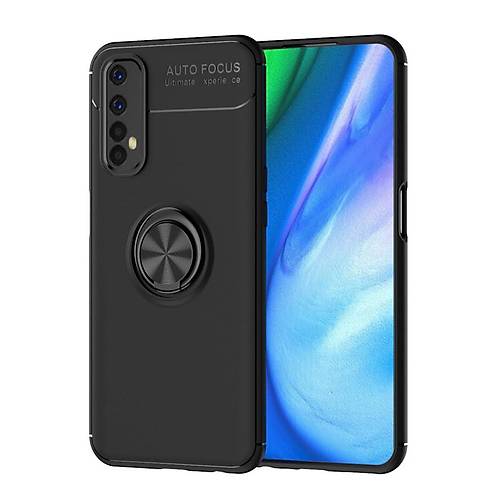 Realme 7 K�l�f Range Y�z�kl� Silikon - Siyah