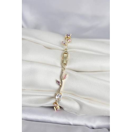 Pirin� Gold Renk �i�ek Sarma��k Model Kad�n Bileklik