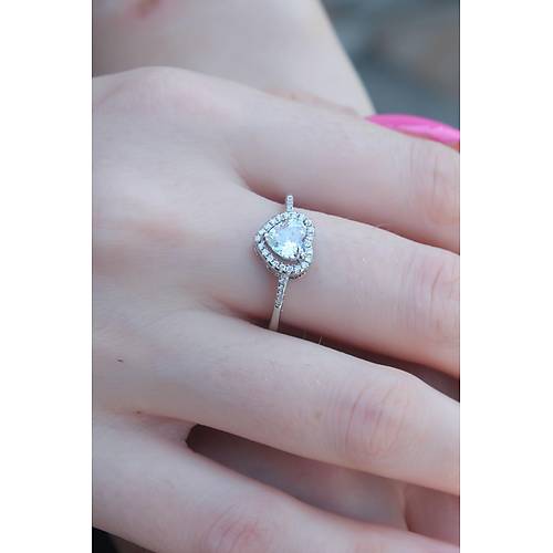 G�m�� Renk Zirkon Ta�l� Kalp Model Charm Pirin� Kad�n Y�z�k