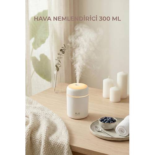 300 ml LED I��kl� Hava Nemlendirici & Pratik Oda Kokusu Dif�z�r� (7 cm x 11 cm)