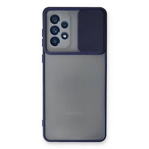 Galaxy A53 5G K�l�f Palm Buzlu Kamera S�rg�l� Silikon - Lacivert