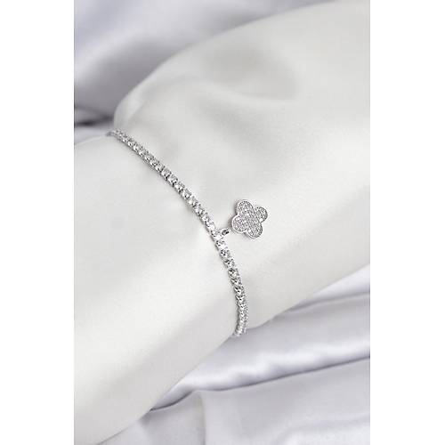 Yonca Model Zirkon Ta�l� G�m�� Renk Asans�rl� Su Yolu Bileklik