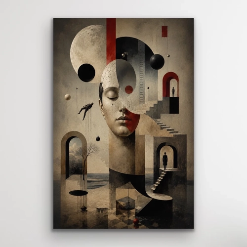 Kar���k R�yalar Soyut Kanvas Tablo 20X30 CM