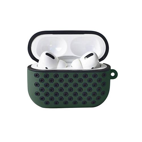 Airpods Pro 2 (2.nesil) Spor Delikli K�l�f - Haki Ye�il-Siyah