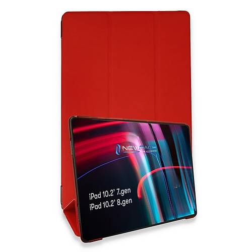 iPad 10.2 (7.nesil) K�l�f Tablet Smart K�l�f - K�rm�z�