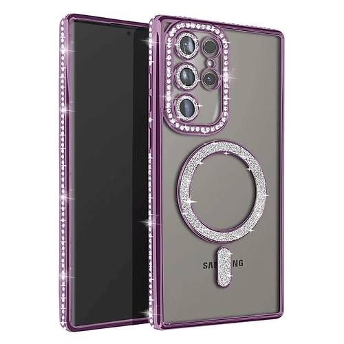 Galaxy S25 Ultra K�l�f Joke Simli Magneticsafe K�l�f - Derin Mor
