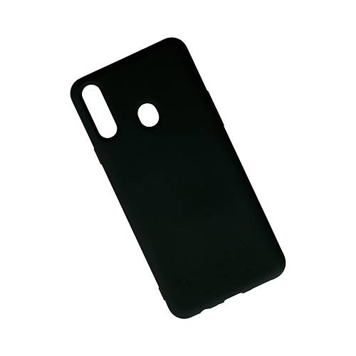 Galaxy A20S K�l�f Nano i�i Kadife Silikon - Siyah