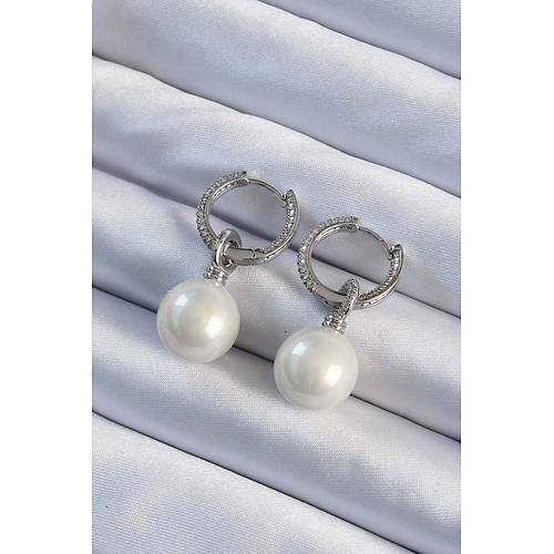 Pirin� G�m�� Renk Zirkon Ta� Kaplama �nci Tasar�ml� Kad�n K�pe