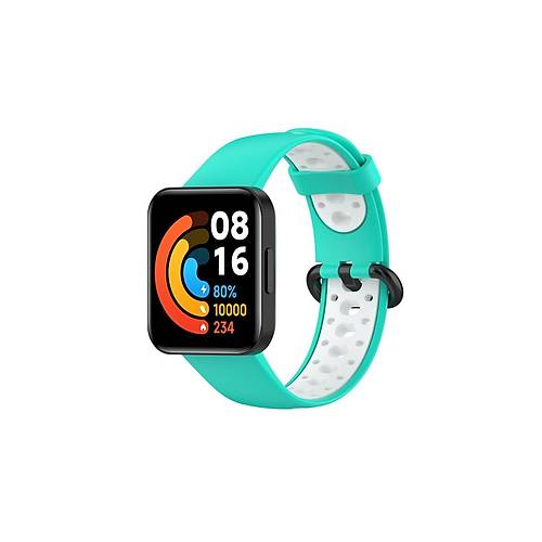 Redmi Watch 2 Spor Delikli Kordon - Turkuaz-Beyaz