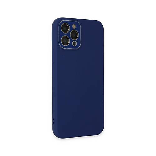 iPhone 12 Pro K�l�f Lansman Glass Kapak - Sky Blue