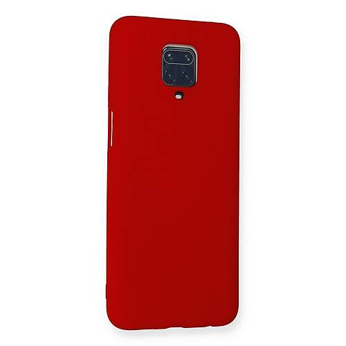 Redmi Note 9 Pro K�l�f Nano i�i Kadife Silikon - K�rm�z�