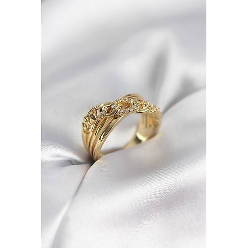 Gold Renk Zirkon Ta�l� Zincir Model Kad�n Y�z�k