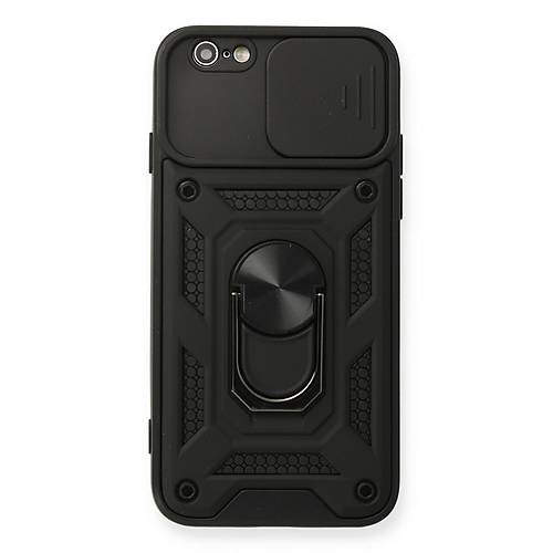 iPhone 6 K�l�f Pars Lens Y�z�kl� Silikon - Siyah