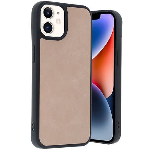 iPhone 11 K�l�f Aras Deri Kapak - Pudra