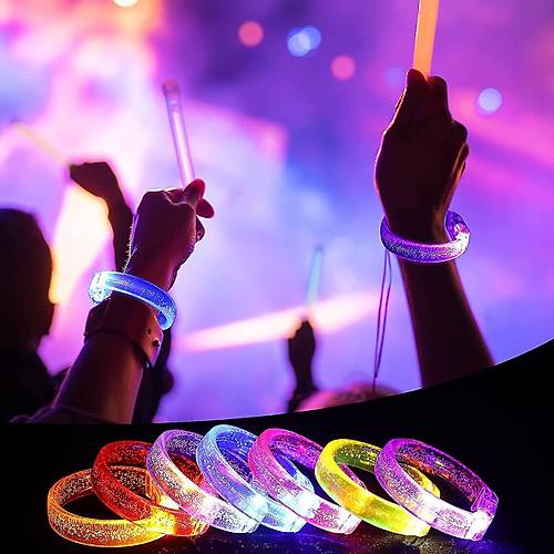 Mavi Led I��kl� Bask� Yap�labilen Pilli Bileklik Bilezik 1,5 cm Geni�lik
