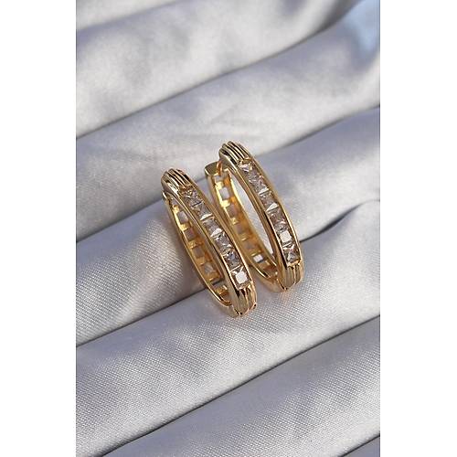 Pirin� Gold Renk Zirkon Ta�l� Oval Model K�pe