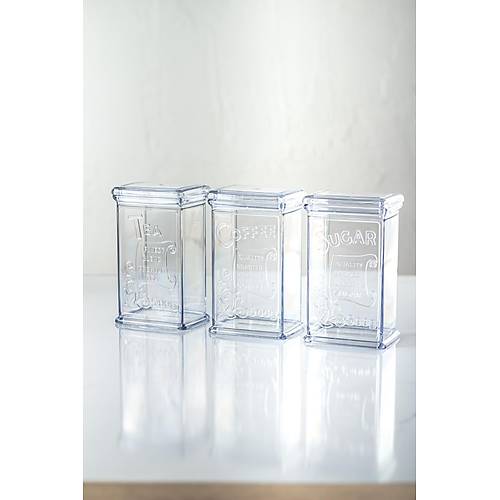 Akrilik �effaf �eker Kahve �ay Kavanozu 500 Ml (Vakum Kapak )