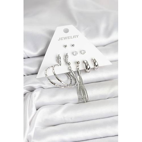 G�m�� Renk Pirin� 6 �iftli Kad�n K�pe Seti