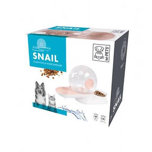 Snail Hazneli Kedi ve K�pek Mama ve Su Kab� Pembe 2800 Ml