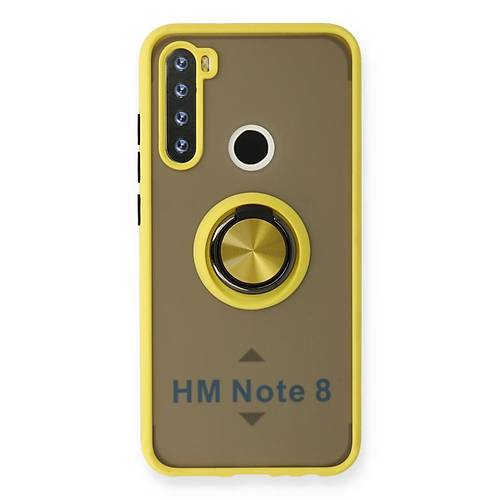 Redmi Note 8 K�l�f Montreal Y�z�kl� Silikon Kapak - Sar�