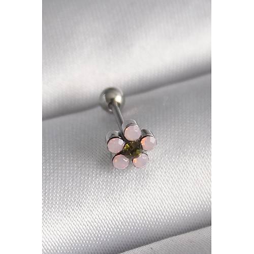 316L �elik G�m�� Renk Zirkon Ta�l� �i�ek Tragus Piercing