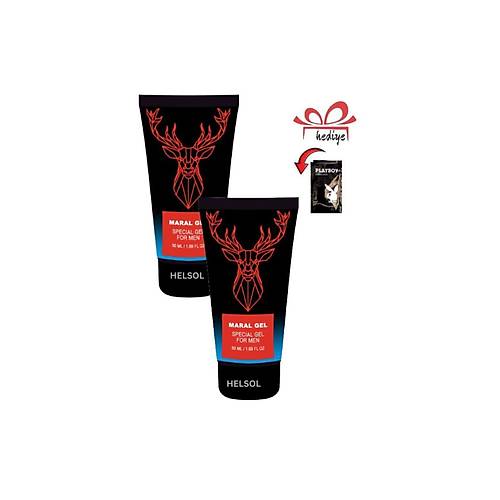 Maral Erkeklere G�� ve Geciktiricili Etkili Bak�m ve Masaj Jeli 50 ml x 2 adet + Lubricant ile
