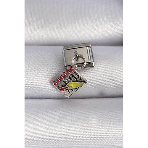 316L �elik G�m�� Renk Sallant� Defter Fig�r Nomination Charm