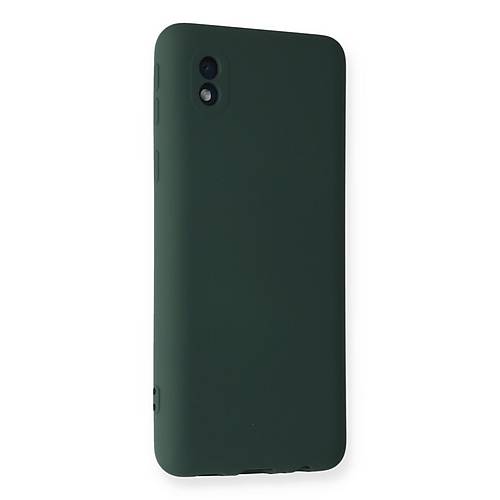 Galaxy A01 Core K�l�f Nano i�i Kadife Silikon - Koyu Ye�il