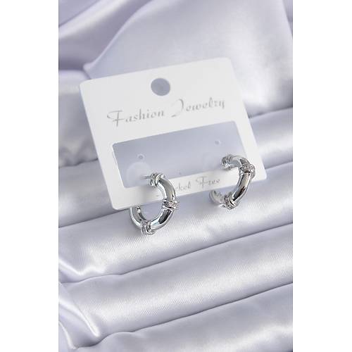 G�m�� Renk Zirkon Ta�l� Halka Model Pirin� Kad�n K�pe