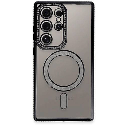 Galaxy S24 Ultra K�l�f Joke Simli Magneticsafe K�l�f - Siyah