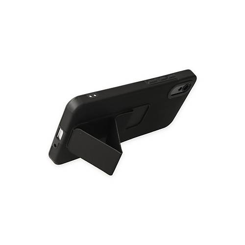 Redmi 9A K�l�f Mega Standl� Silikon - Siyah