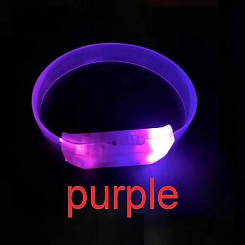 3 Modlu Pilli LED I��kl� Esnek Parti Bilekli�i Mor