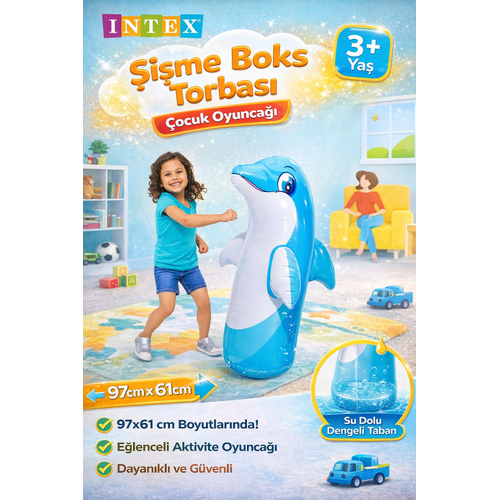 Intex 44669 Wet Set �i�me Boks Torbas� �ocuk Oyunca�� 97x61 cm 3 Ya� �zeri E�lenceli Aktivite Oyunu