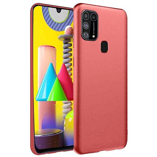 Galaxy M31 K�l�f Nano i�i Kadife Silikon - Kiremit
