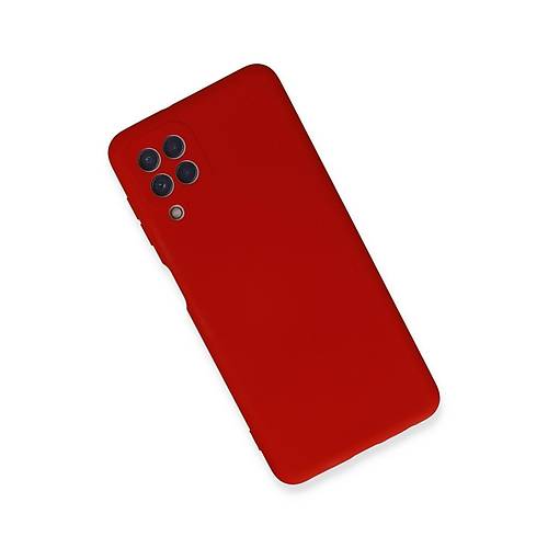 Galaxy A22 K�l�f Nano i�i Kadife Silikon - K�rm�z�