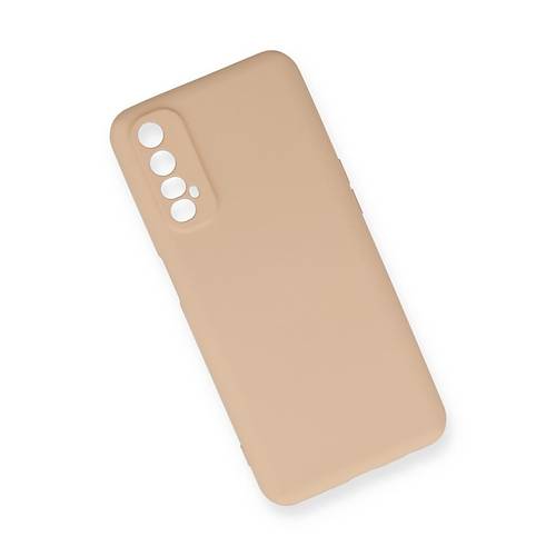 Realme 7 K�l�f Nano i�i Kadife Silikon - Pudra