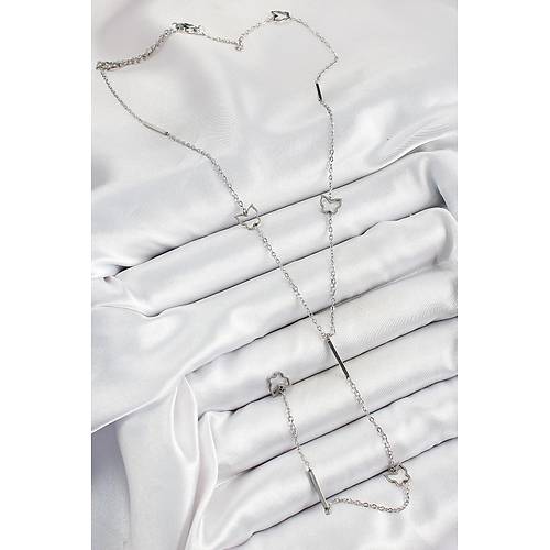 316L �elik Kelebek Fig�rl� Y Model G�m�� Renk Kad�n Kolye