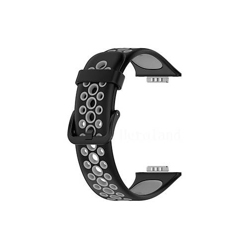 Watch Fit 2 Spor Delikli Kordon - Siyah-Gri