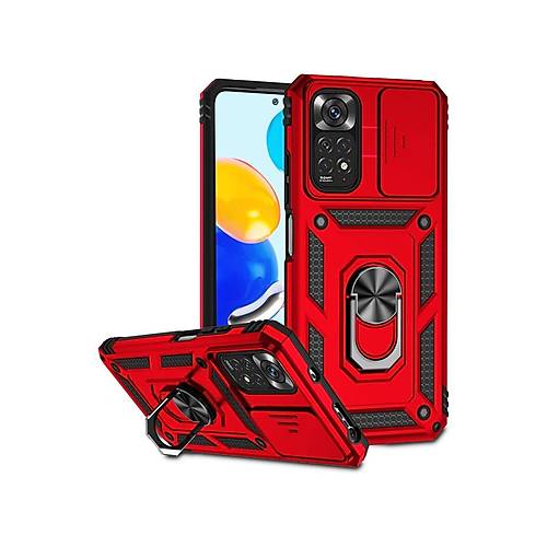 Redmi Note 11 Pro K�l�f Pars Lens Y�z�kl� Silikon - K�rm�z�