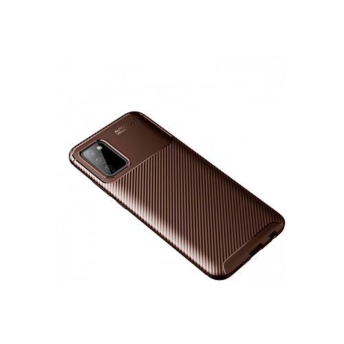 Galaxy A02S K�l�f Auto Focus Karbon Kapak - Kahverengi